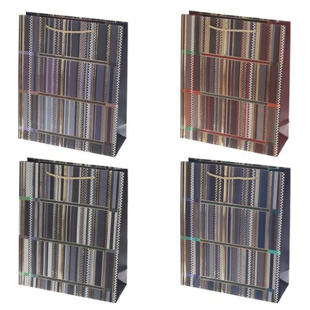 GAEM Пакет подарочный (бумага 210г/м2, блок микс 12шт), L26 W10 H32 см, 4в.