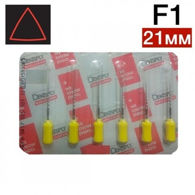 ProTaper ручной 21мм F1, ПроТейпер (6шт.), эндодонтические файлы