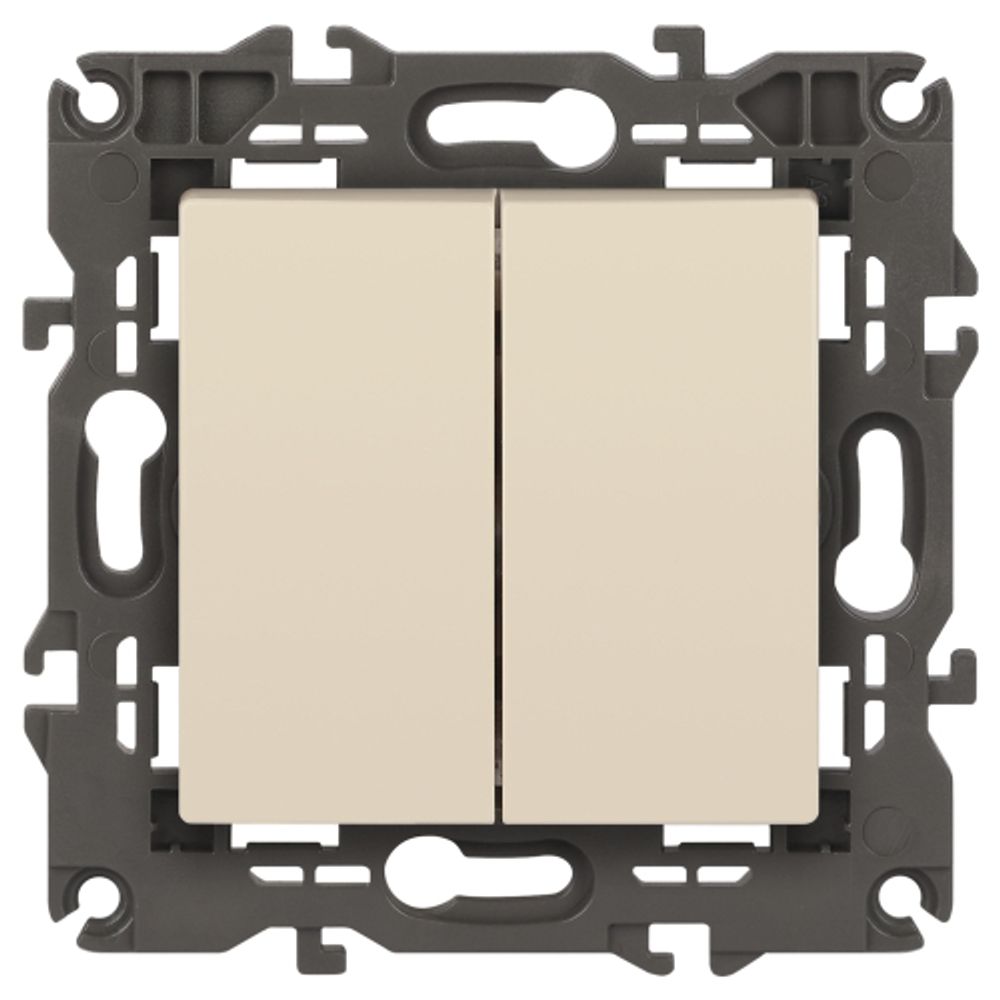 Выключатель ЭРА Elegance 14-1104-02 двойной 10АХ-250В IP20 слоновая кость