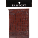 Обложка на паспорт «Классика» под крокодила, цвет коричневый
