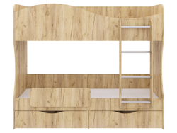 Кровать двухъярусная Кузя с ящиками Крафт золотой