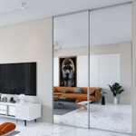 Дверь-купе ARISTO SLIM LINE, зеркало, профиль хром крацованный