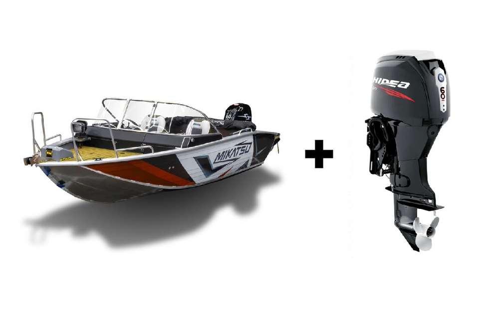Комплект Алюминиевая лодка (катер) Mikatsu (Микатсу) 470 (Z43) Premium + мотор Hidea HDEF60FUEL-T EFI