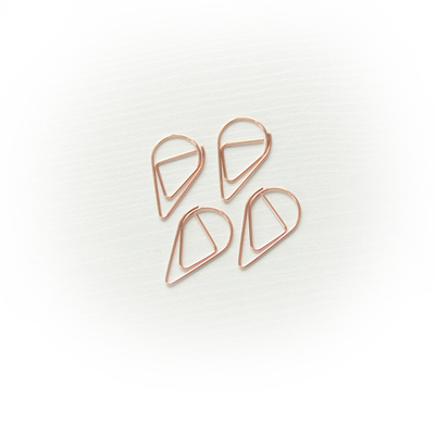 Скрепка фигурная "Капля", 2,8х1,5 см, розовое золото