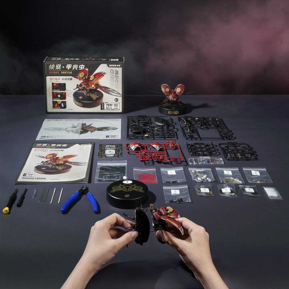 Жук-разведчик (Scout Beetle)  от ROKR - Конструктор, 3D пазл, 3D puzzle, сборная механическая модель, DIY Model, сборка своими руками