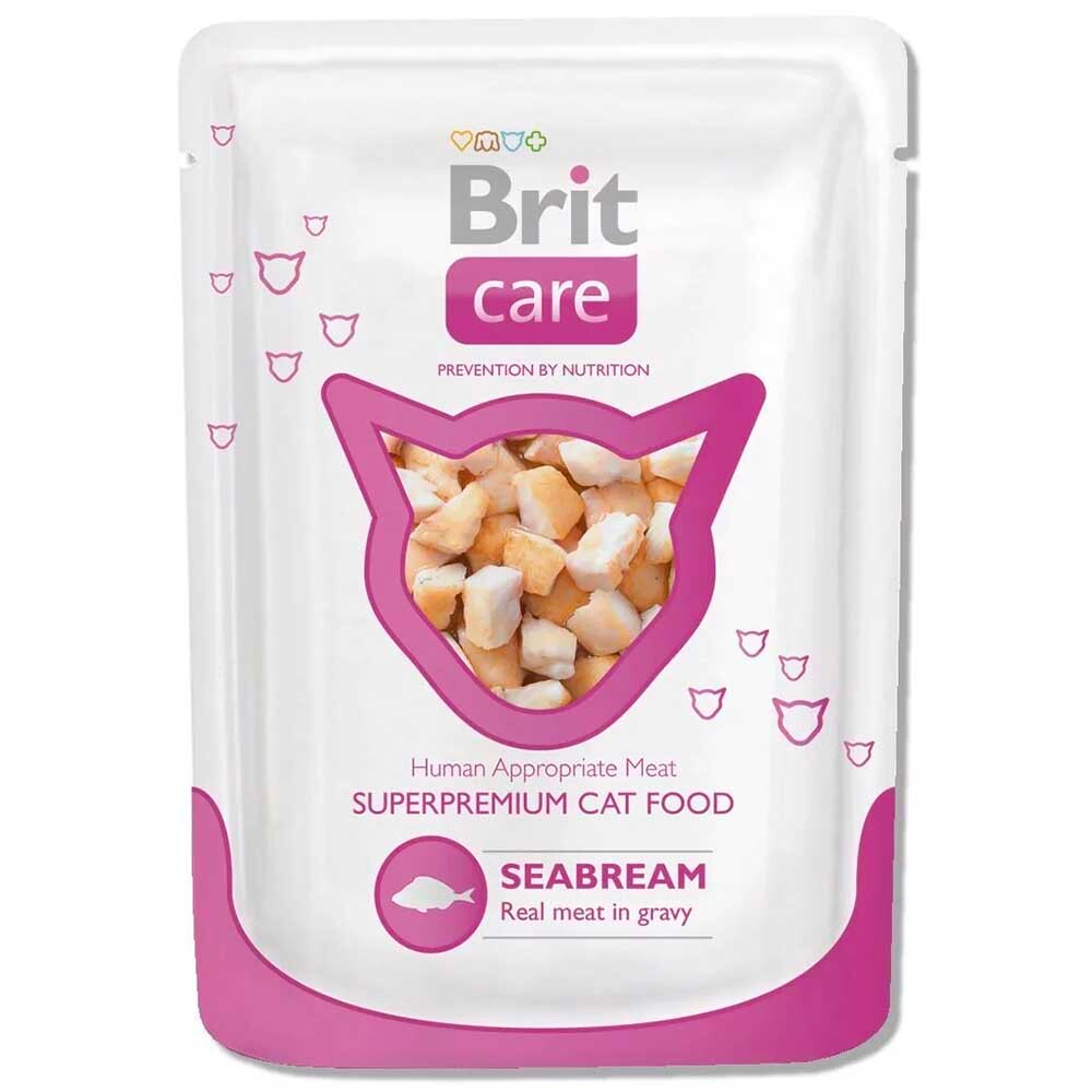 Brit Care 80 г (пауч) морской лещ - консервы для кошек в соусе (Seabream)