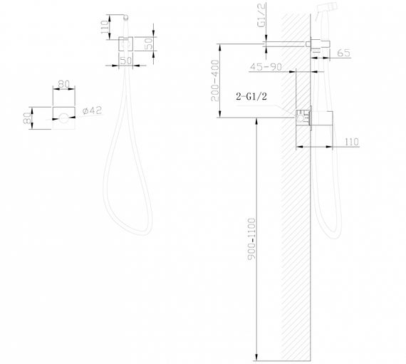 Смеситель ABBER Rund AF8725 с гигиеническим душем, хром