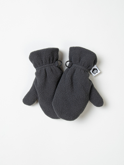 Варежки флисовые  на шнурке с карабином "Графит"