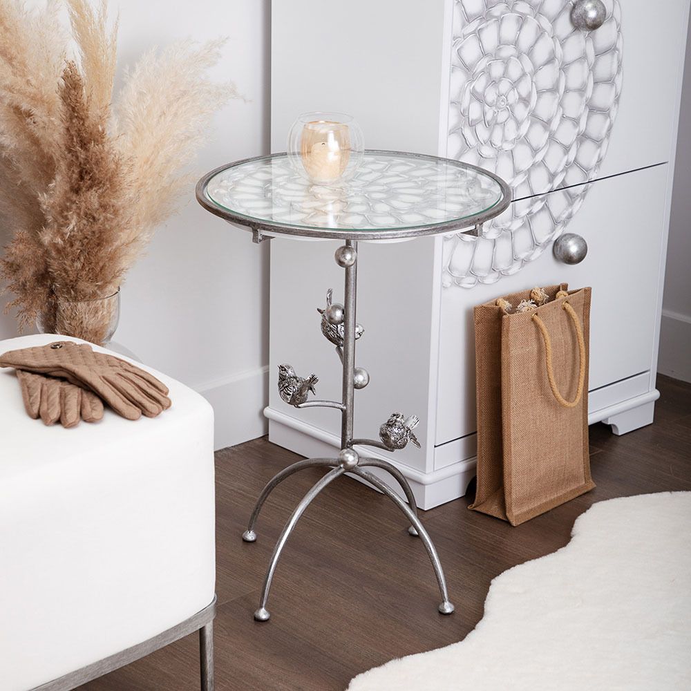 Столик Терра Птички Серебро