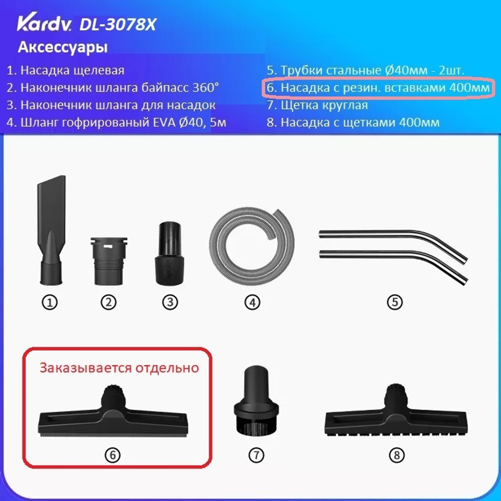 Пылесос для текстильной промышленности Kardv DL-3078Х, 80л, 3600Вт