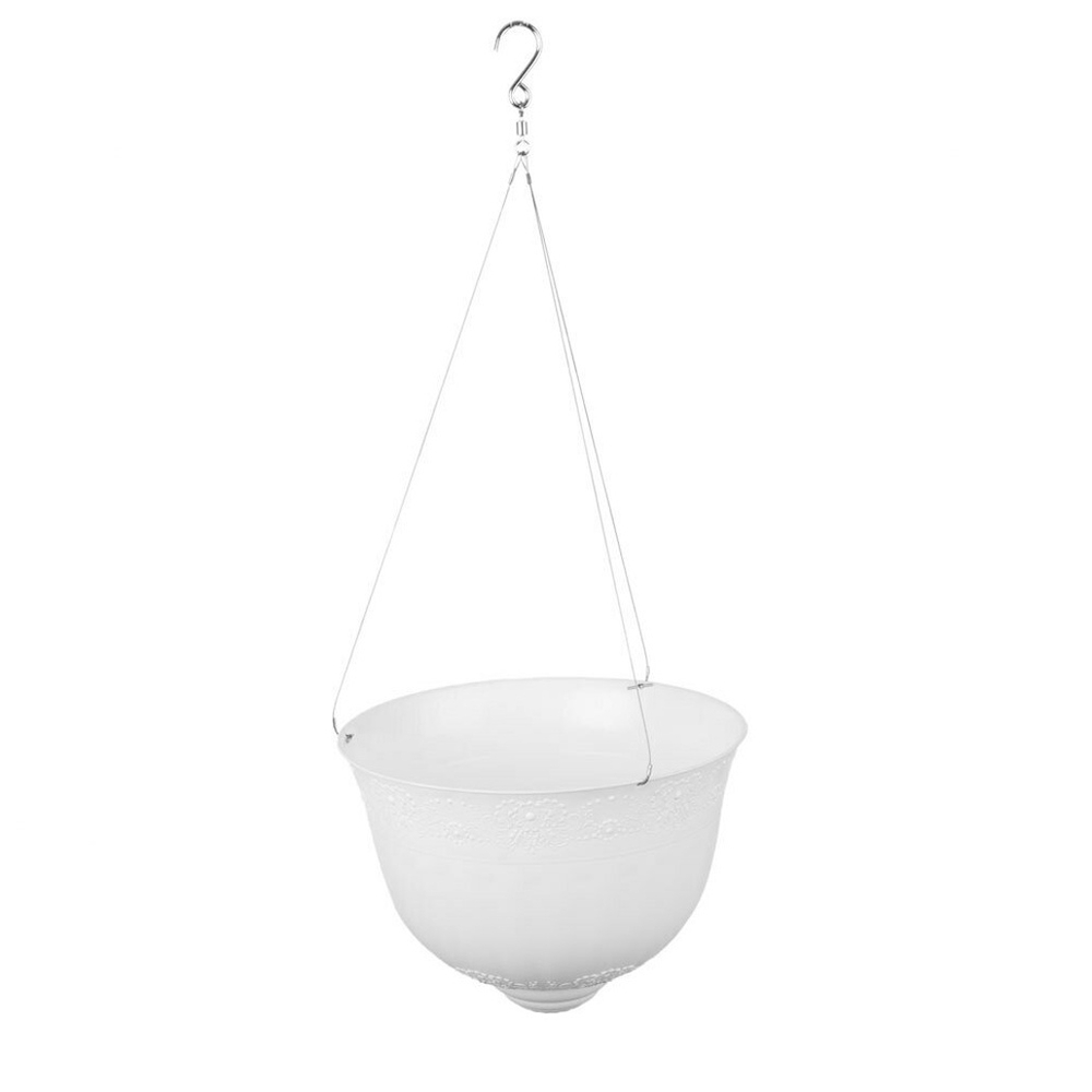 Кашпо Венеция 10л с подвесом-трос, белый