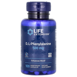 Life Extension, D, L-фенилаланин, 500 мг, 100 вегетарианских капсул