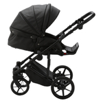 Детская универсальная коляска Adamex ZICO Deluxe Z-SA2 (3в1) - Черная экокожа