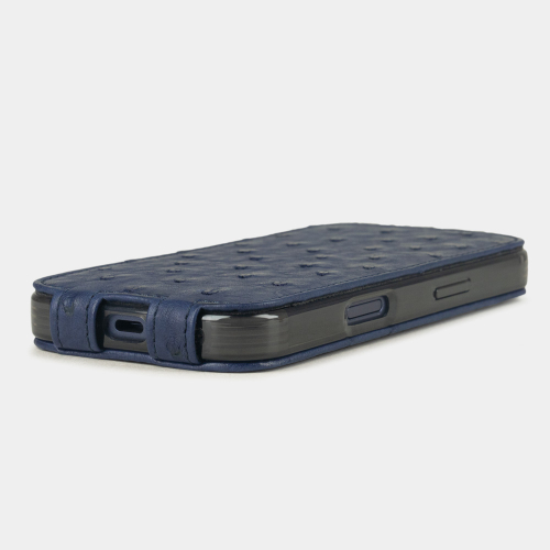 Чехол для iPhone 17 Pro - кожа страуса, синий