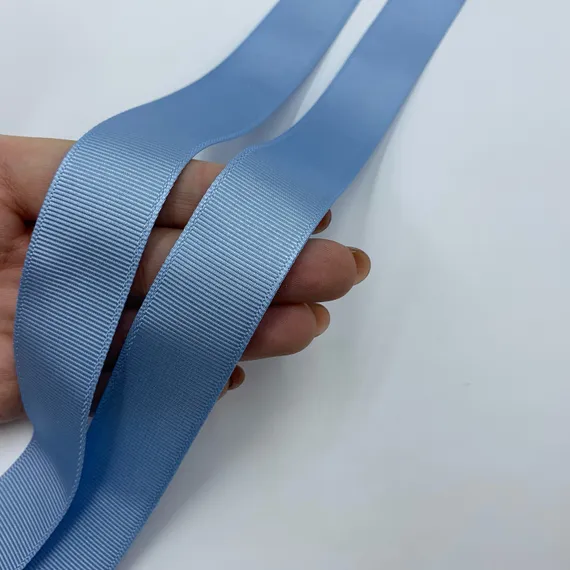 Репсовая лента (сантюр) 25мм, голубая, Греция