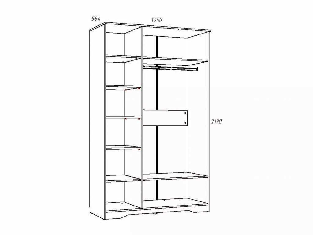 НМ 040.33 Шкаф Оливия Дуб Сонома/белое дерево