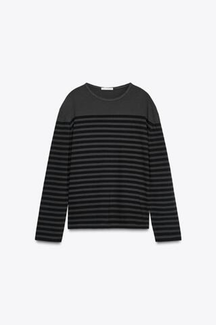 ZARA ФУТБОЛКА В ПОЛОСКУ С ДЛИННЫМИ РУКАВАМИ, ПОЛОСКИ