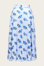 Голубая юбка-миди с цветочным принтом "Фелиция"