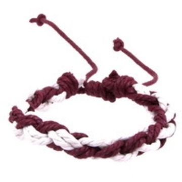 Фенечка - 28 (белая/бордовая)