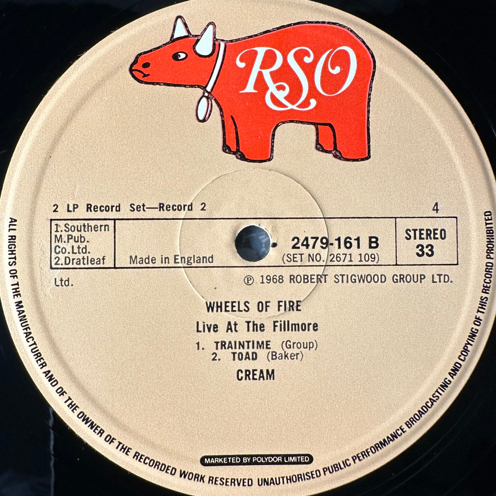 Cream ‎– Wheels Of Fire 2LP (Англия 1977г.)