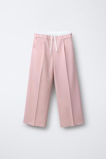 ZARA БРЮКИ С ДВОЙНЫМ ПОЯСОМ, РОЗОВЫЙ