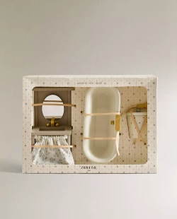 ZARA HOME НАБОР ДЕТСКИХ ИГРУШЕК ДЛЯ КУКОЛЬНОГО ДОМИКА, КРЕМОВЫЙ