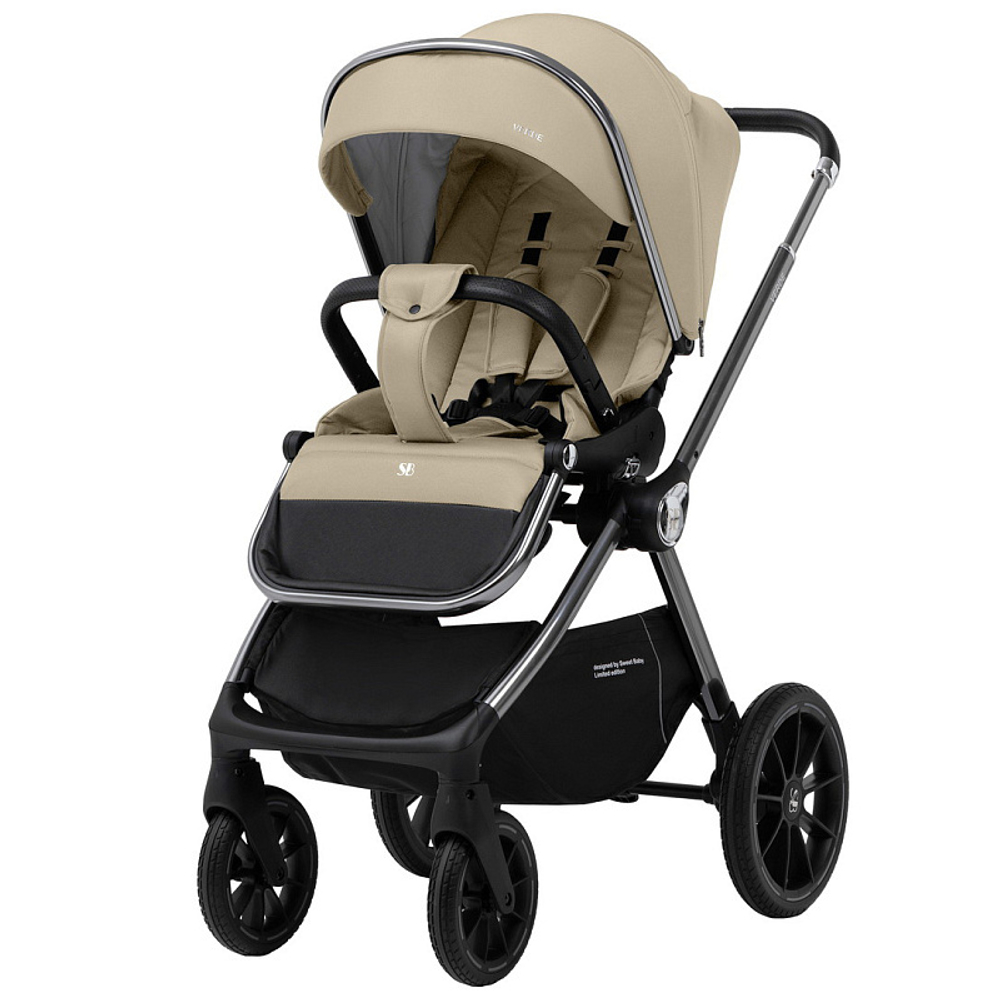 Детская коляска Sweet Baby Verde Silver 3 в 1 Beige