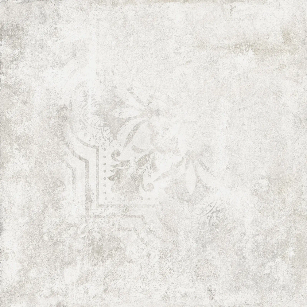 Керамогранит Alma Ceramica GFU6060TTM17R Totem 60x60 белый / серый светлый глазурованный матовый / противоскользящий под бетон / с орнаментом