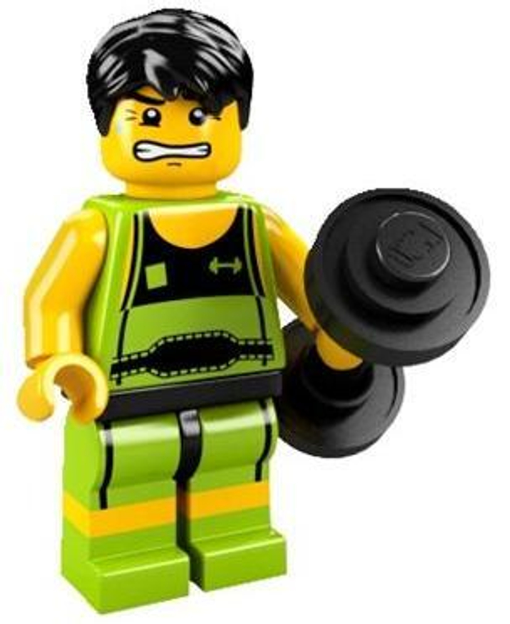 Минифигурка LEGO  col02-10 Тяжелоатлет
