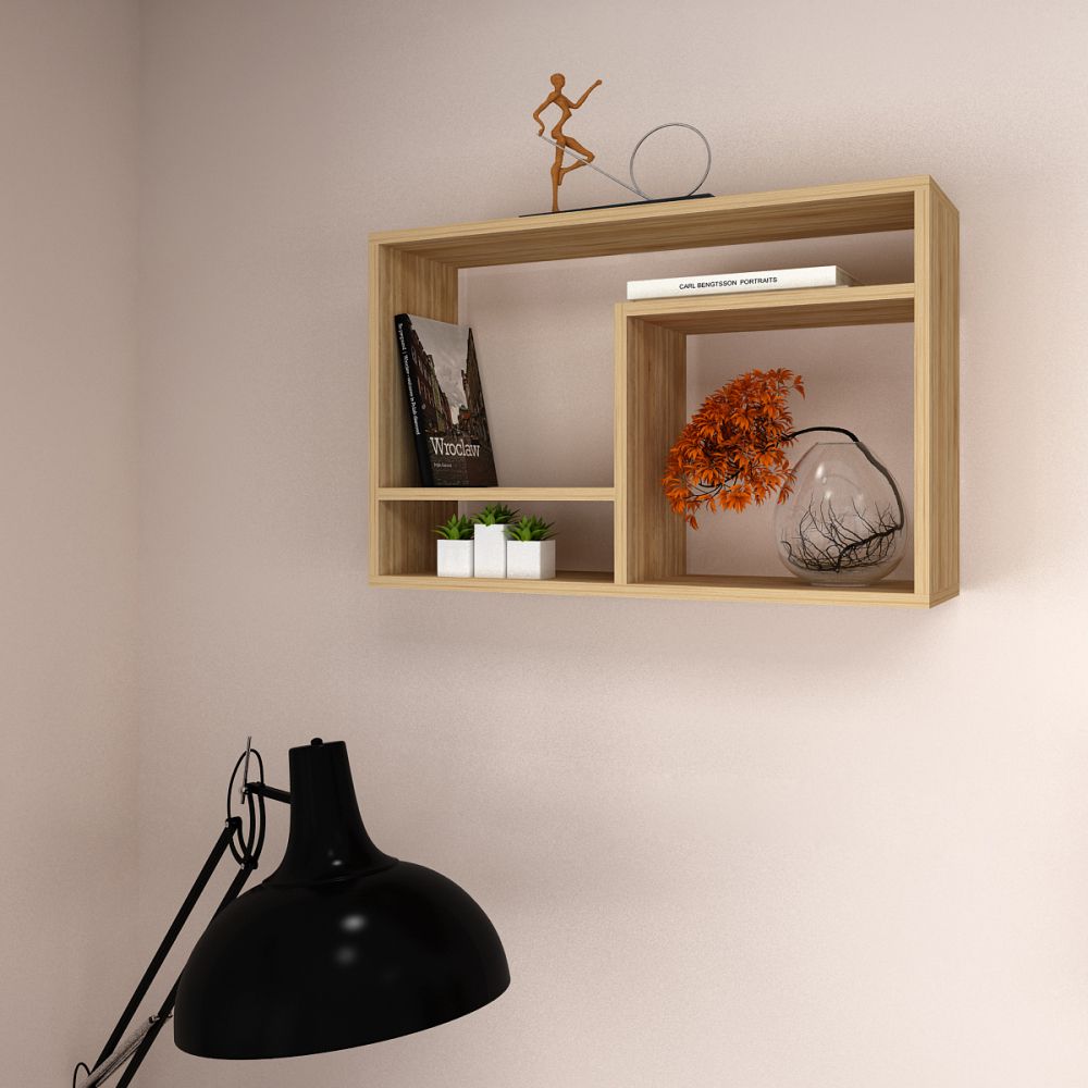 Полка навесная 4 Салоу (дуб сонома), МФ 1+1