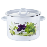 Кастрюля эмалированная 2л без ободка «Базилик» 01-1610.1/4