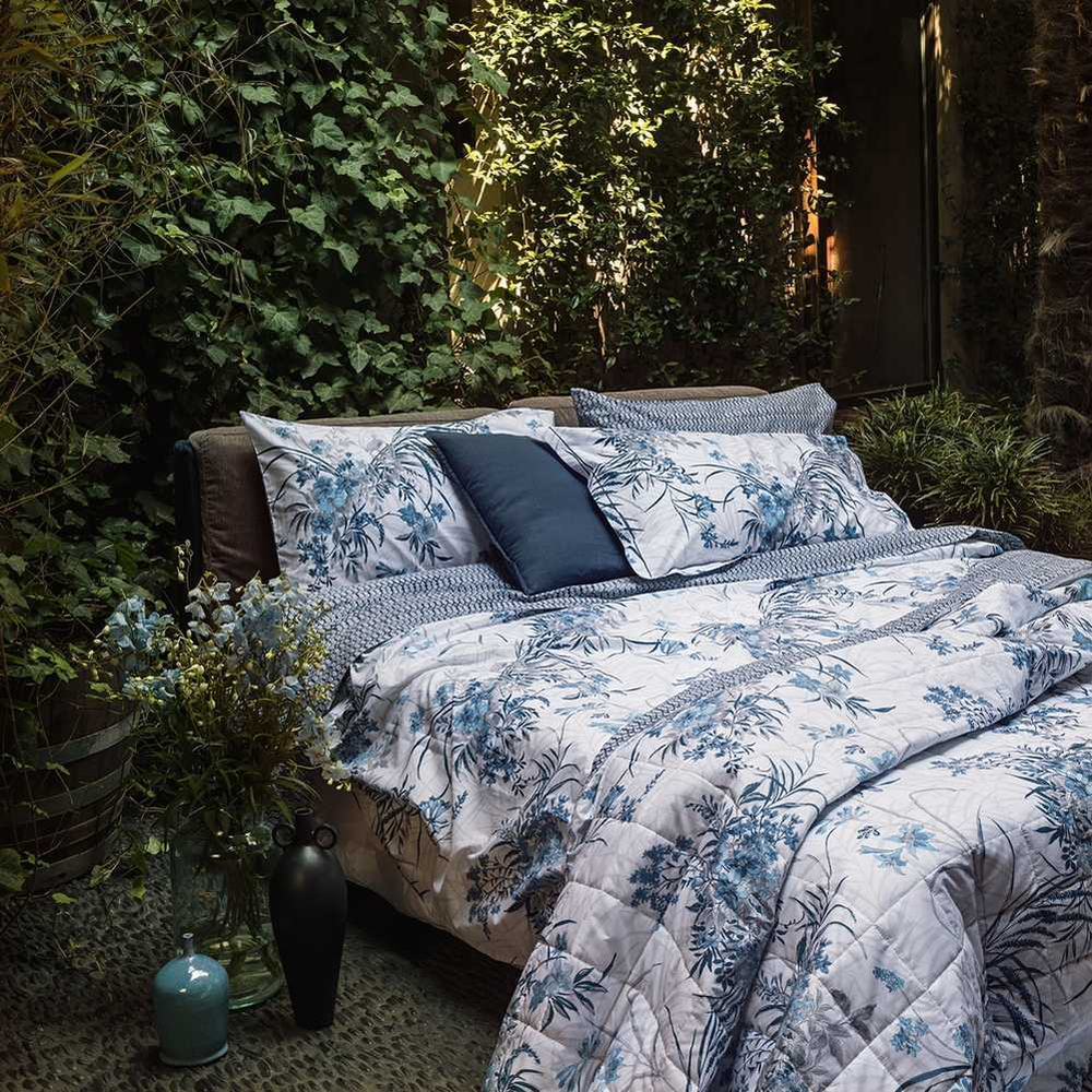 Постельное белье 2 спальное евро Fazzini Cricket blu синее