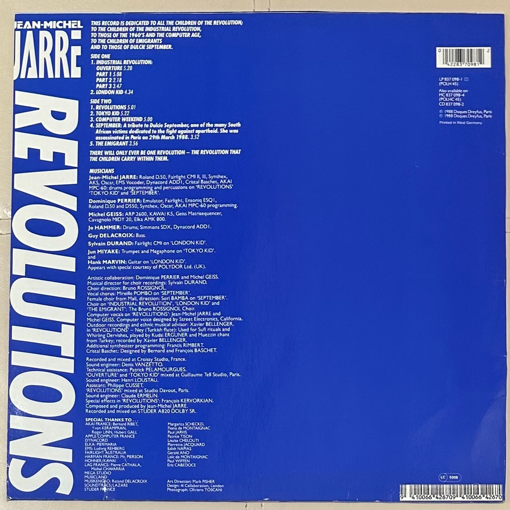 Jean-Michel Jarre - Revolutions (Европа 1988г.)