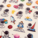 Наклейки "Космонавты" 21,5*11см. светятся в темноте