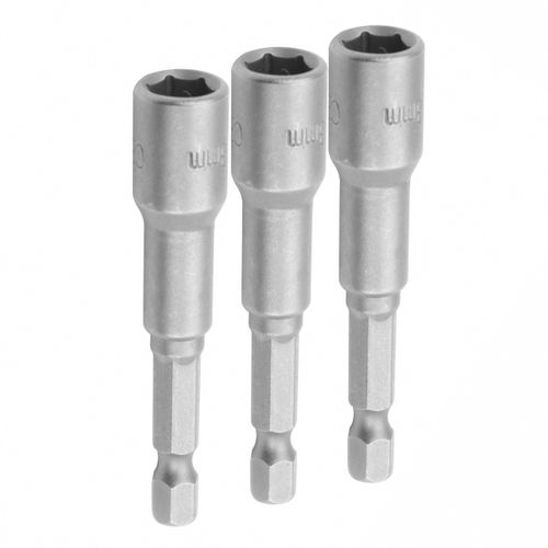 TOLSEN (TT77846) Набор головок для шуруповерта шестигранных 1/4", 11 мм, 65 мм, магнитных, 3 предмета