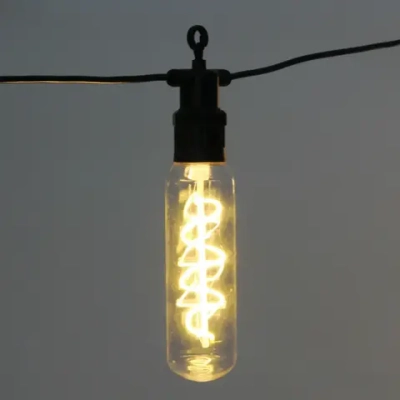 Гирлянда для улицы «Солнечная спираль» 5 м 10 ламп LED (13*4 см) чёрн.пров, 1 реж.,IP-54 (220 V), Теплый белый