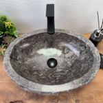 Раковина из мрамора Erozy Grey EM-62957 51*39*16 109