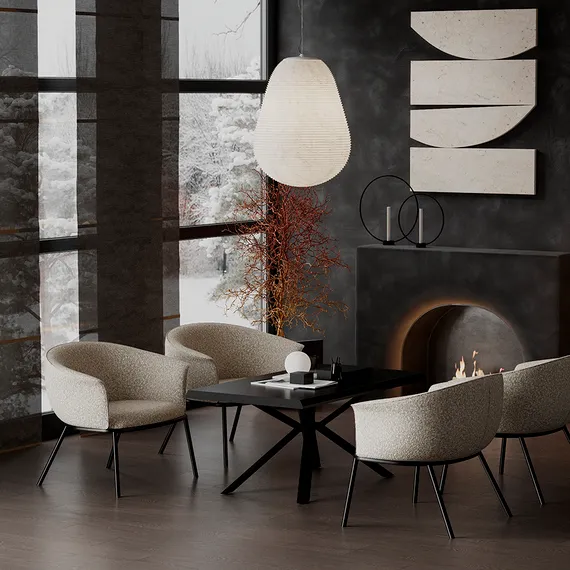 Кресло Paal серое букле