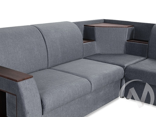 Диван угловой Сенатор (ДУ) 2022 SQUARE 23 (велюр светло-серый)