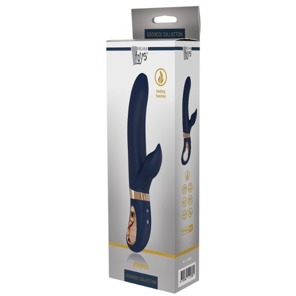 Темно-синий вибратор-кролик Atropos - 23 см. (Цвет: темно-синий)