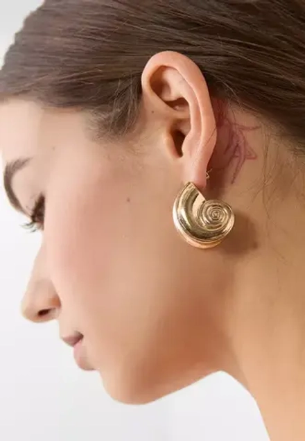 STRADIVARIUS Металлические серьги в виде морских раковин, золотой