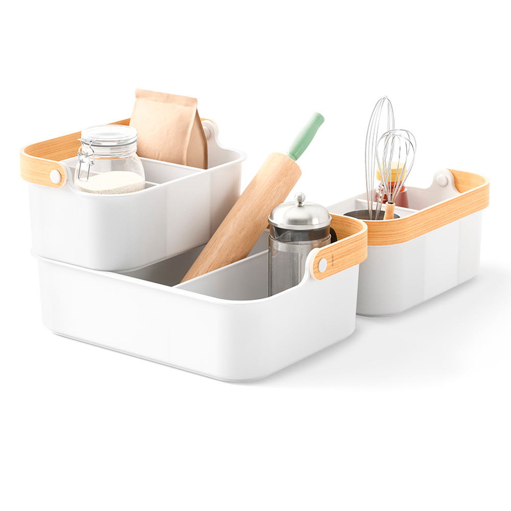 Органайзер Bellwood, 35х13 см, белый/натуральное дерево