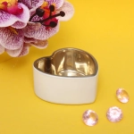 Подсвечник «Heart» 8*7,5*4см цвет белый с золотом