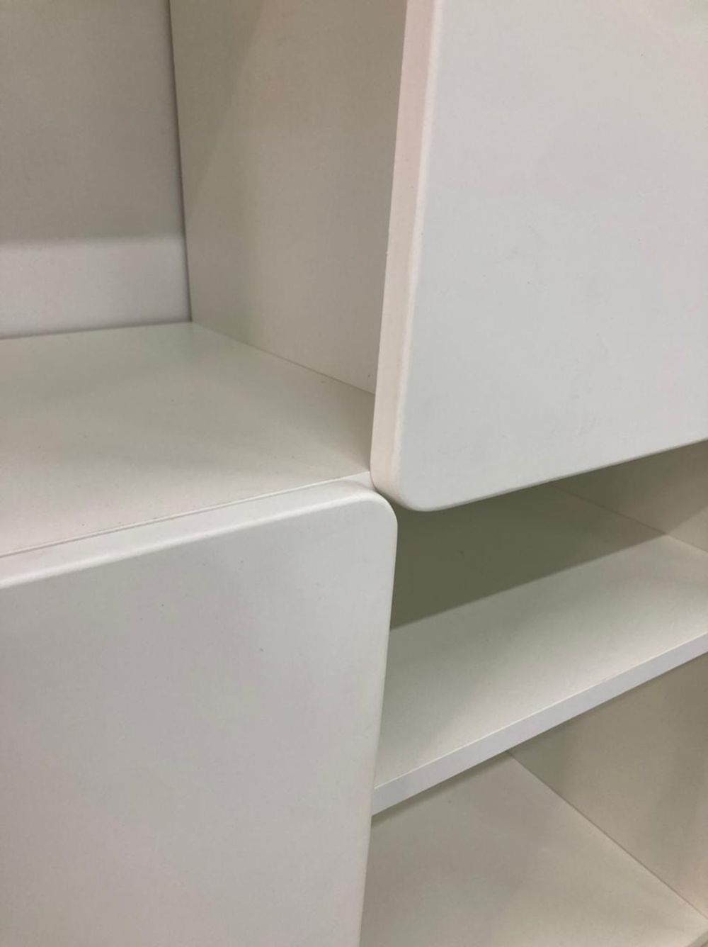 Стеллаж Диагональ МДФ софт белый/белый софт