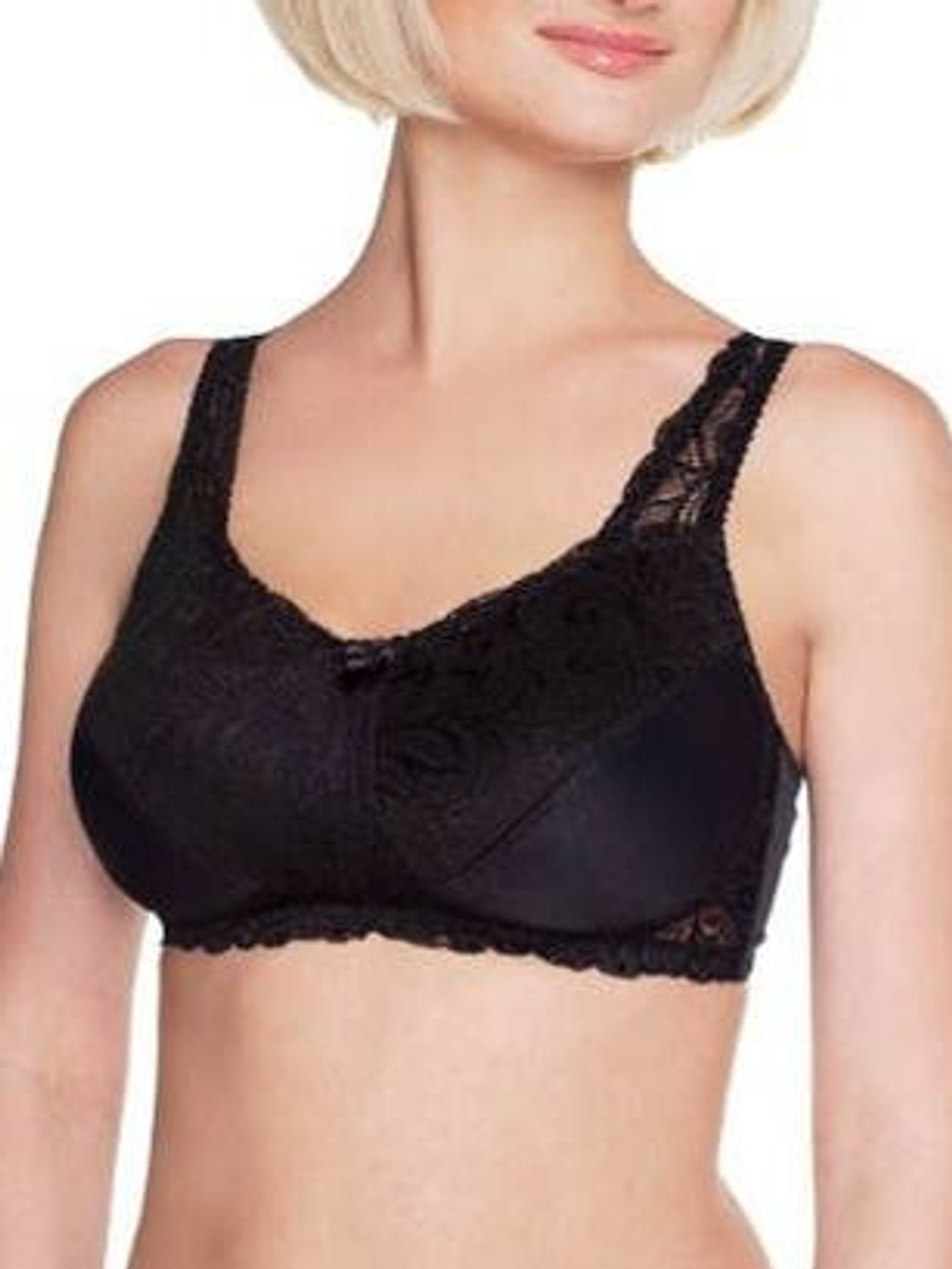 Бюстгальтер ортопедический для фиксации экзопротеза после мастэктомии 85D черный