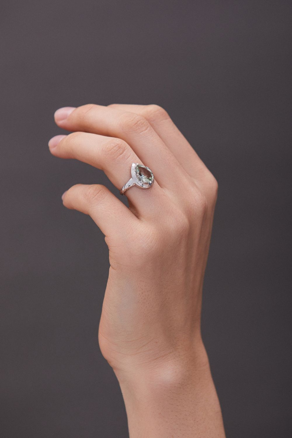 Кольцо Crystal Drop с празиолитом