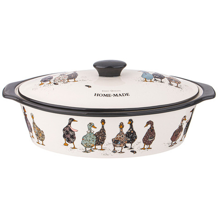 ФОРМА ДЛЯ ЗАПЕКАНИЯ С КРЫШКОЙ "FAMILY FARM" ОВАЛЬНАЯ 3,2 Л 37,5Х22Х15,5СМ