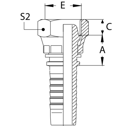 Фитинг DN 08 DK (Г) 16x1.5 накидная гайка