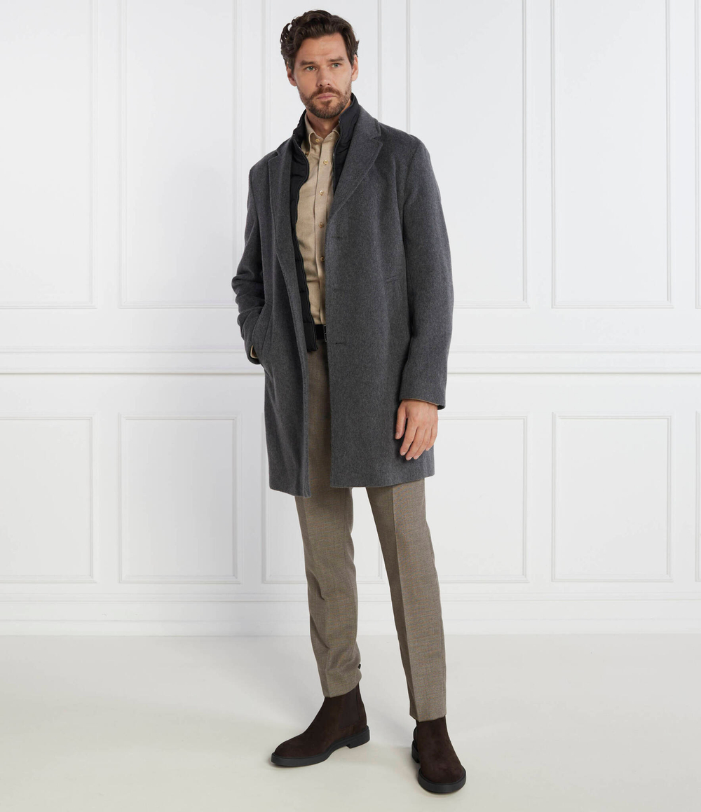 Хлопковое пальто 2в1 h hyde bib BOSS BLACK - графитовый(50502250)