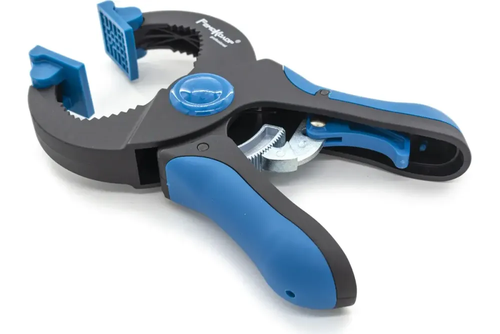 Струбцина клещеобразная пластик. корп., рычажный храповый механизм, 8"/200, 44-2-020